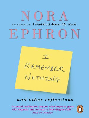 cover image of I Remember Nothing and other reflections